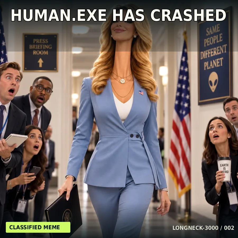 Fictional Longneck-3000 reaction meme: Human.exe has crashed